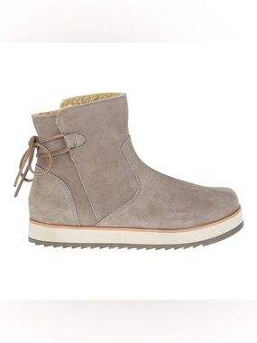 Merrell Taupe Polar Waterproof Suede Ankle Boots with Shearling Lining